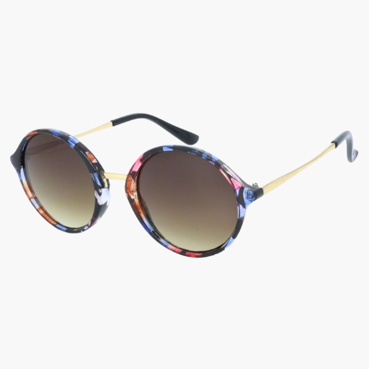 Lunettes de soleil multicolore forme ronde