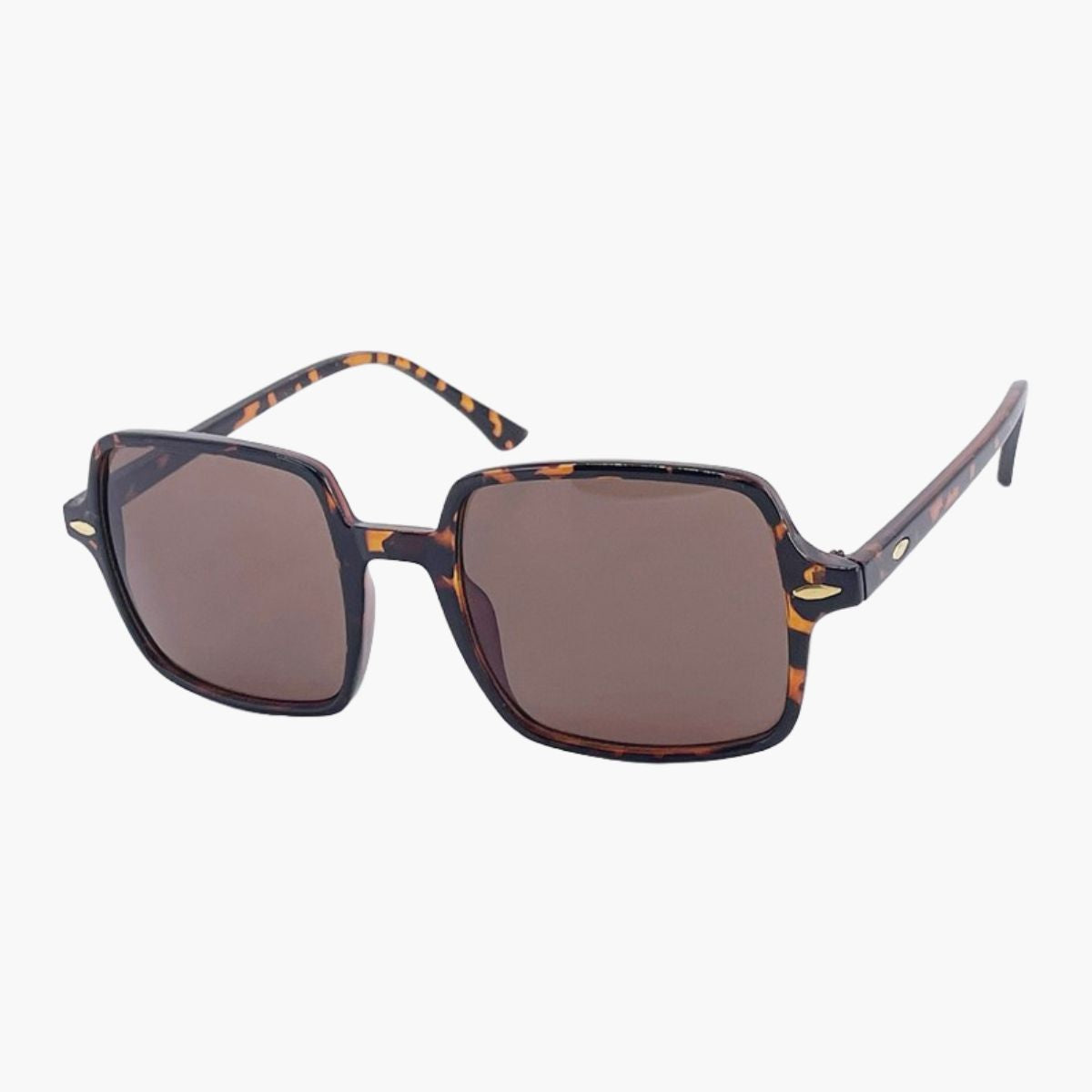 Lunettes de soleil écaille marron forme carrée