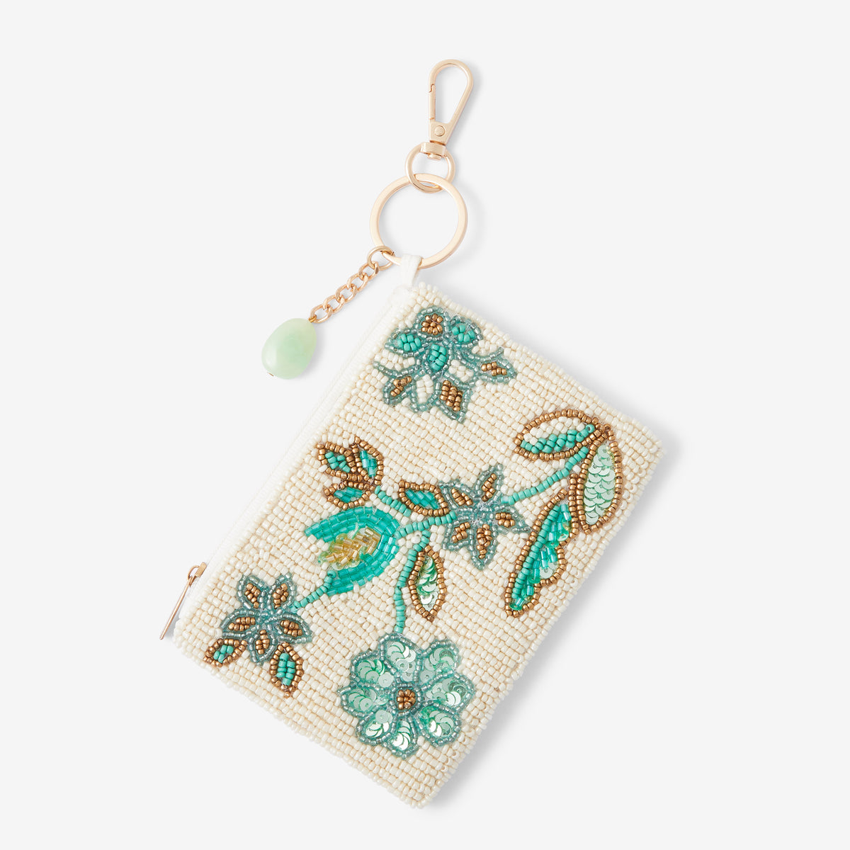 Porte-clés mini porte-monnaie perlé