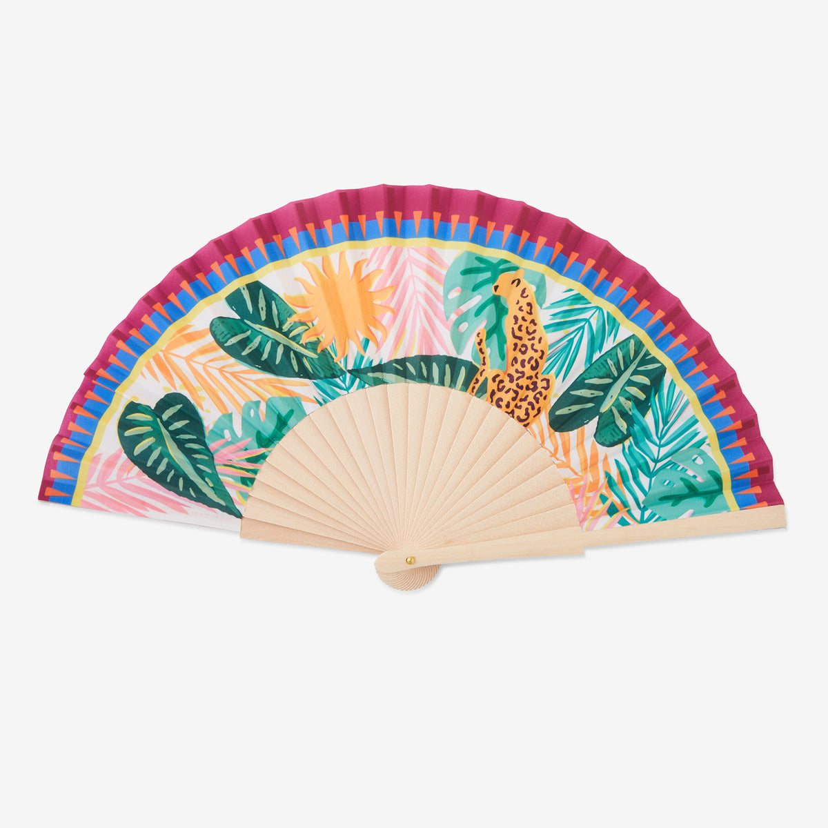 Éventail motif jungle