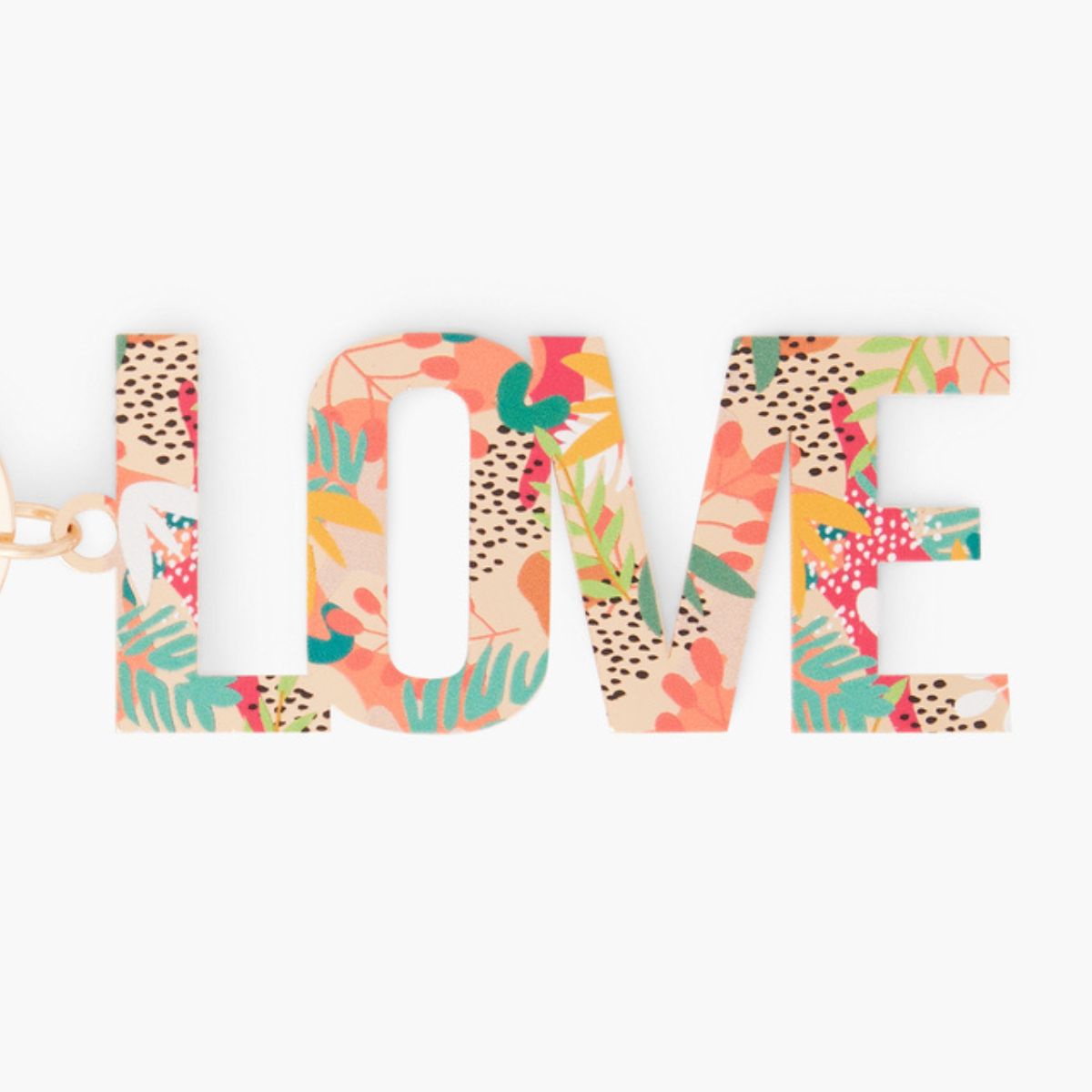 Porte-clés love Balagane imprimé feuilles