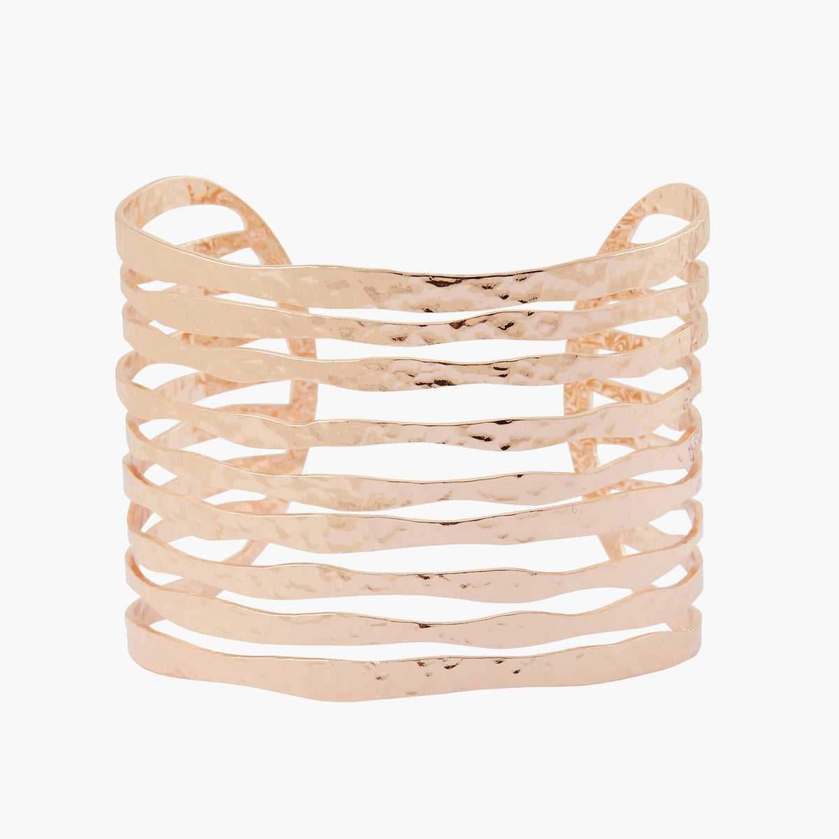 Manchette martelée dorée