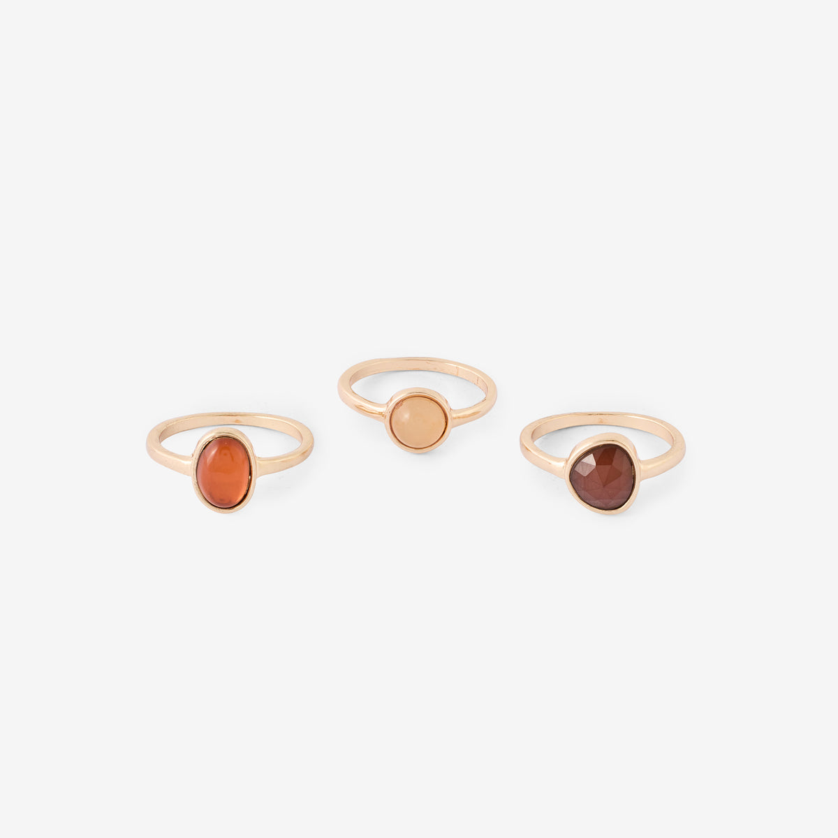 Set de 3 bagues multicolores