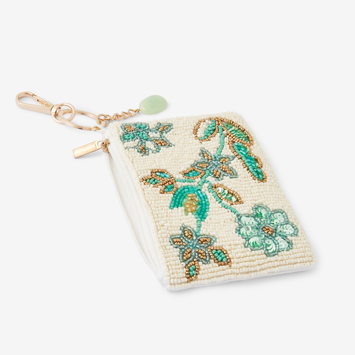 Porte-clés mini porte-monnaie perlé