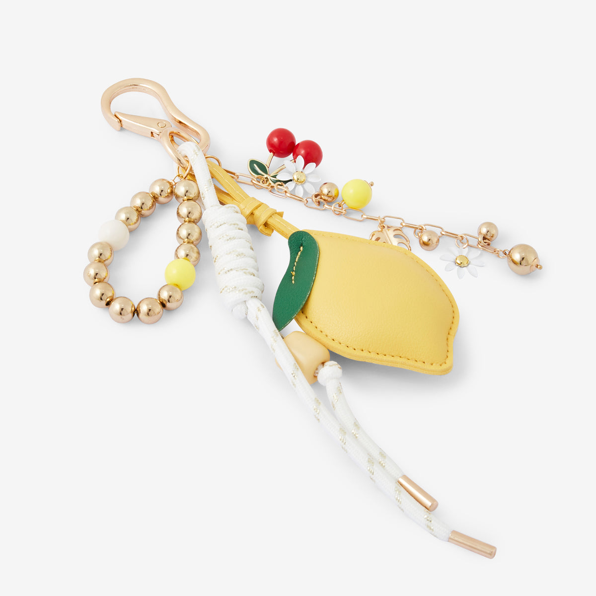 Porte-clés citron et charms