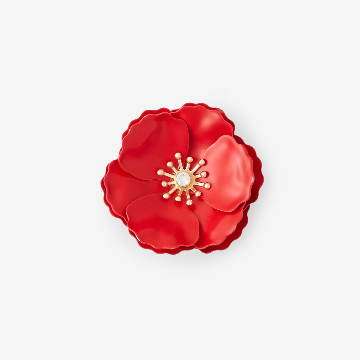Broche fleur rouge