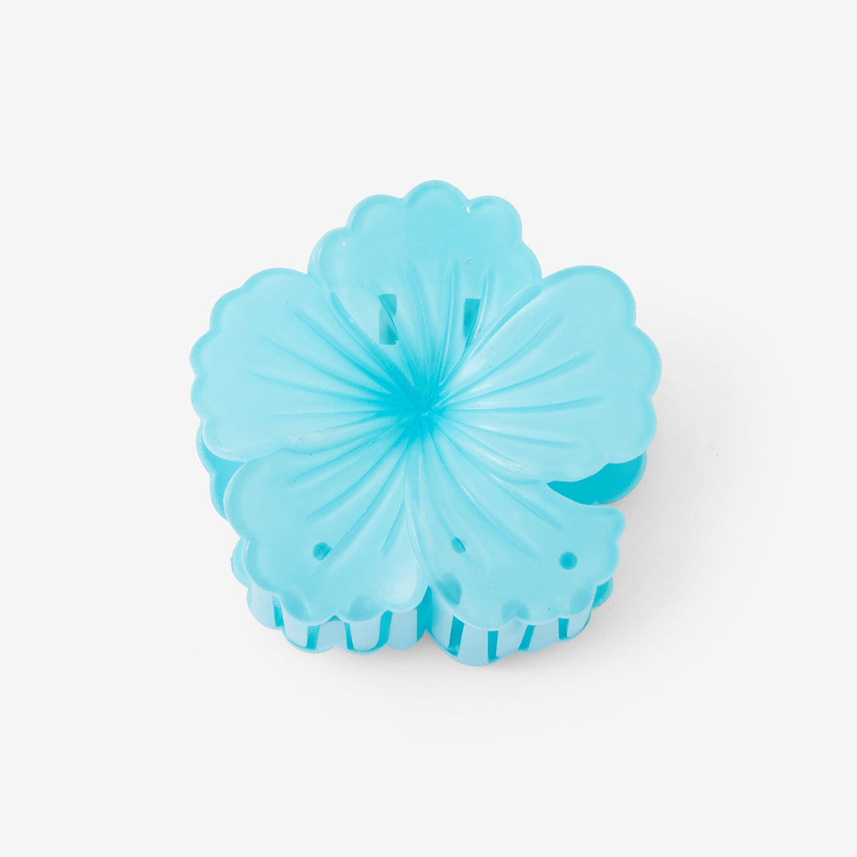 Pince à cheveux fleurs hibiscus bleu turquoise