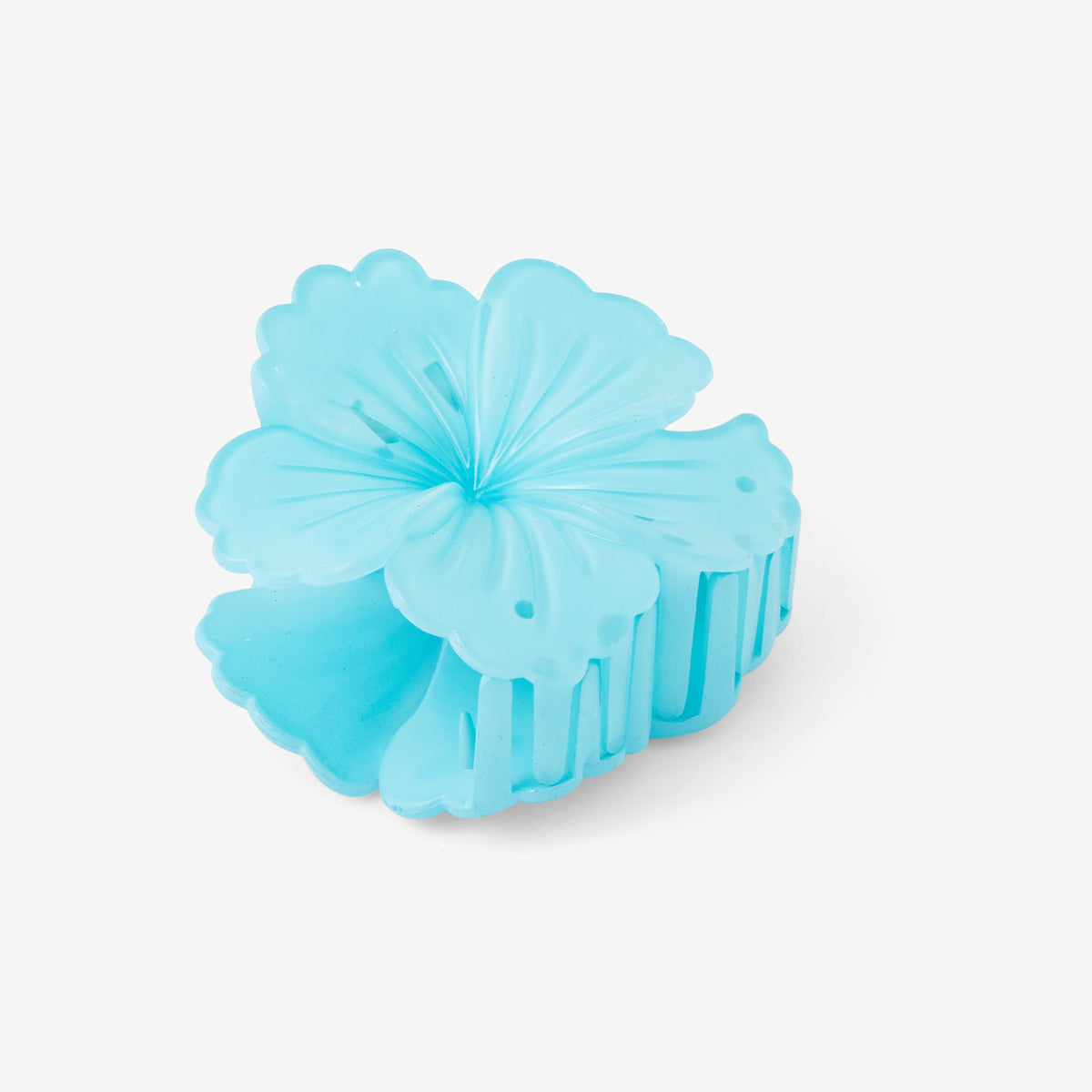 Pince à cheveux fleurs hibiscus bleu turquoise