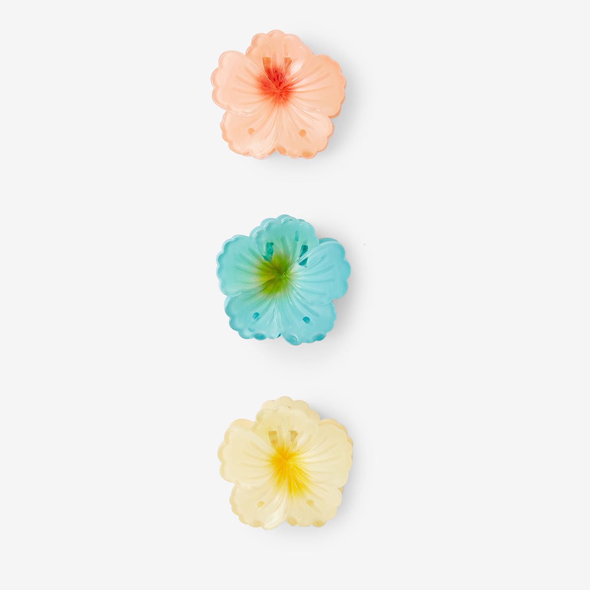 Set de 3 pinces à cheveux fleurs hibiscus