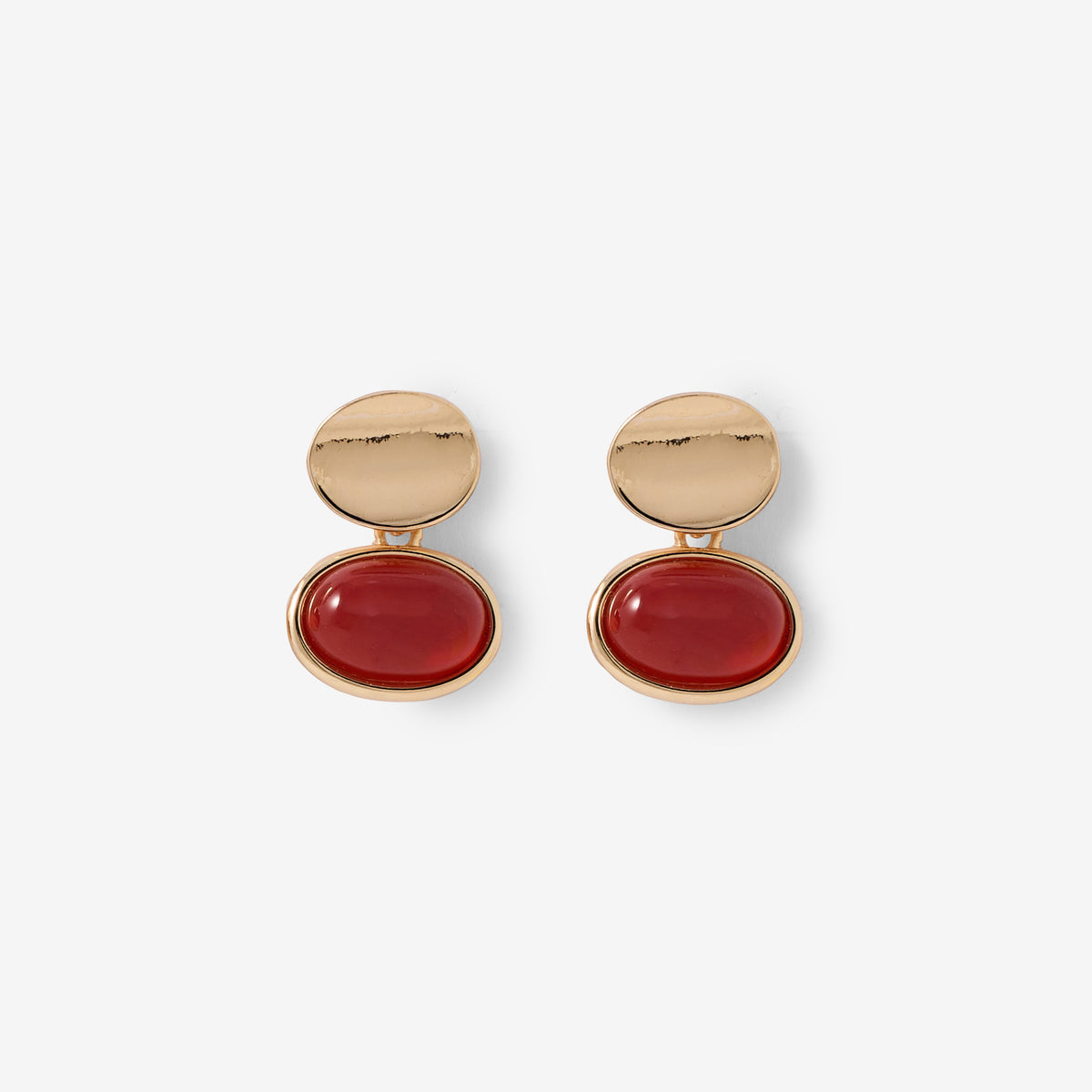 Boucles d'oreilles cabochon orange
