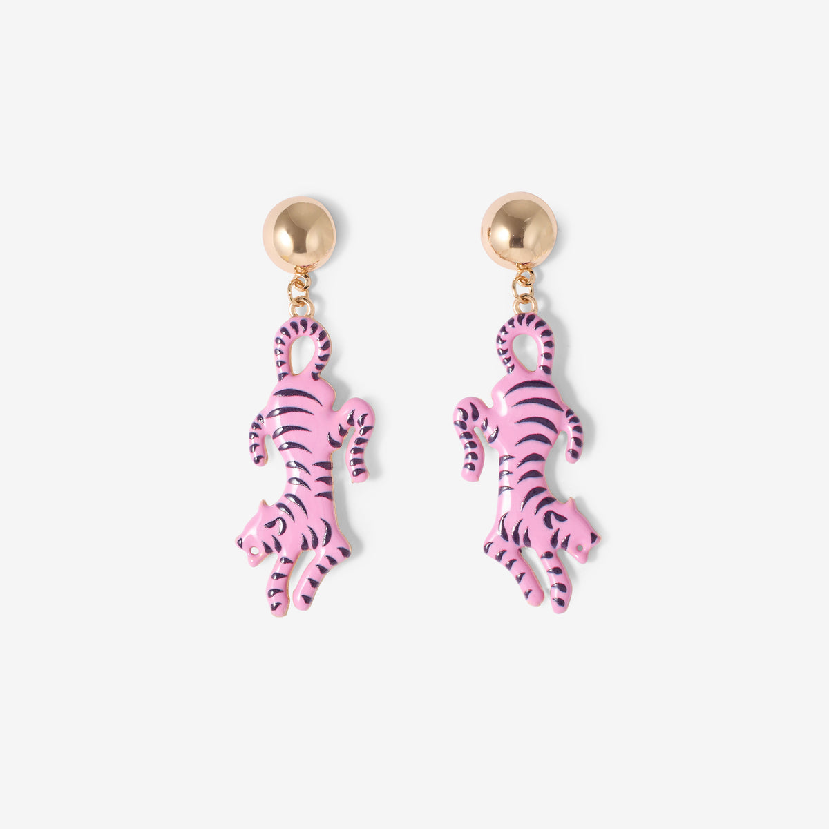 Boucles d'oreilles tigre rose