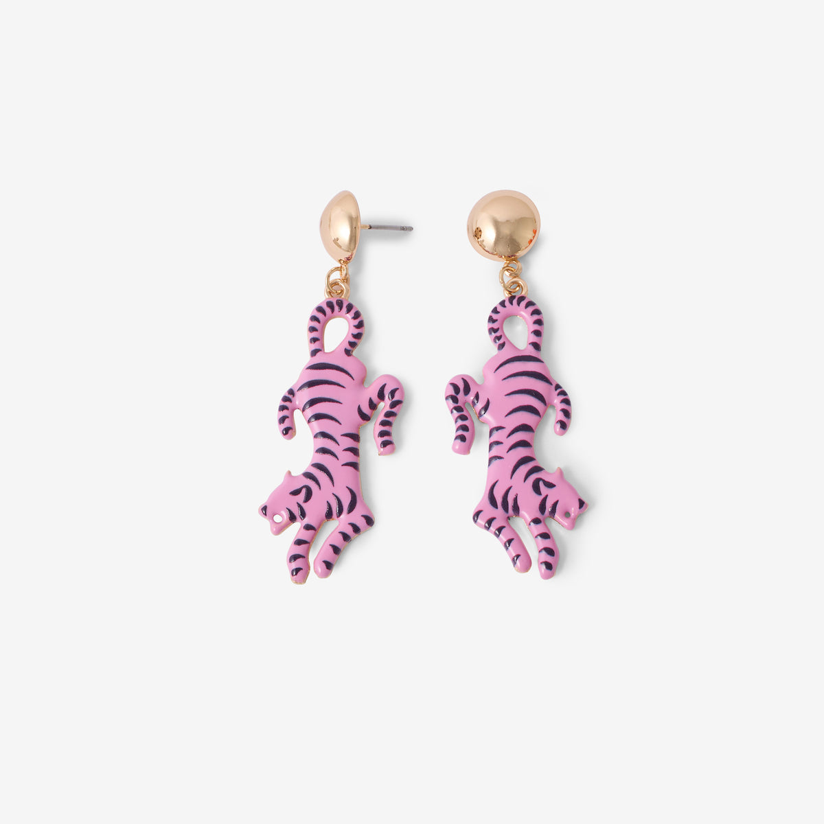 Boucles d'oreilles tigre rose