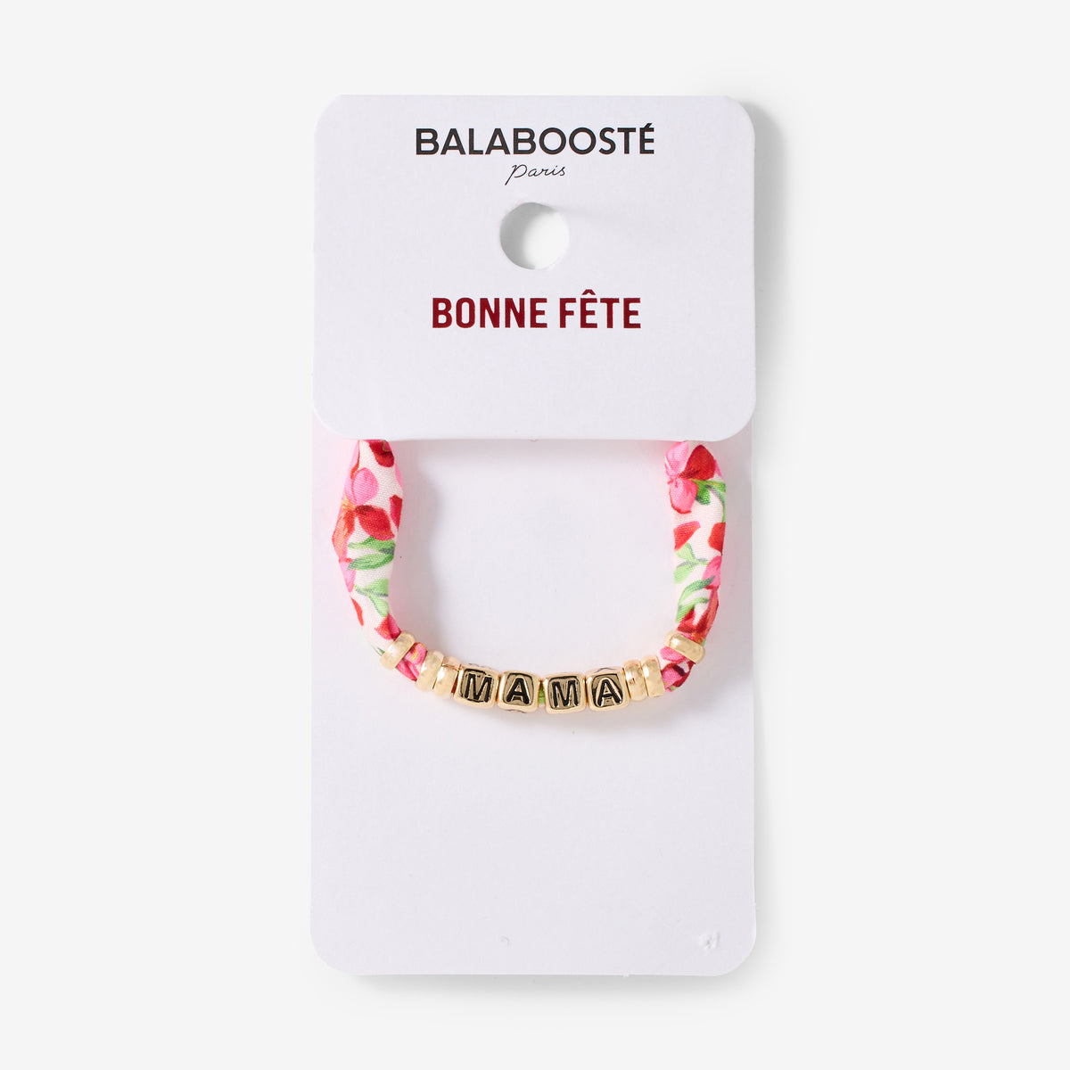 Bracelet MAMA tissu fleur
