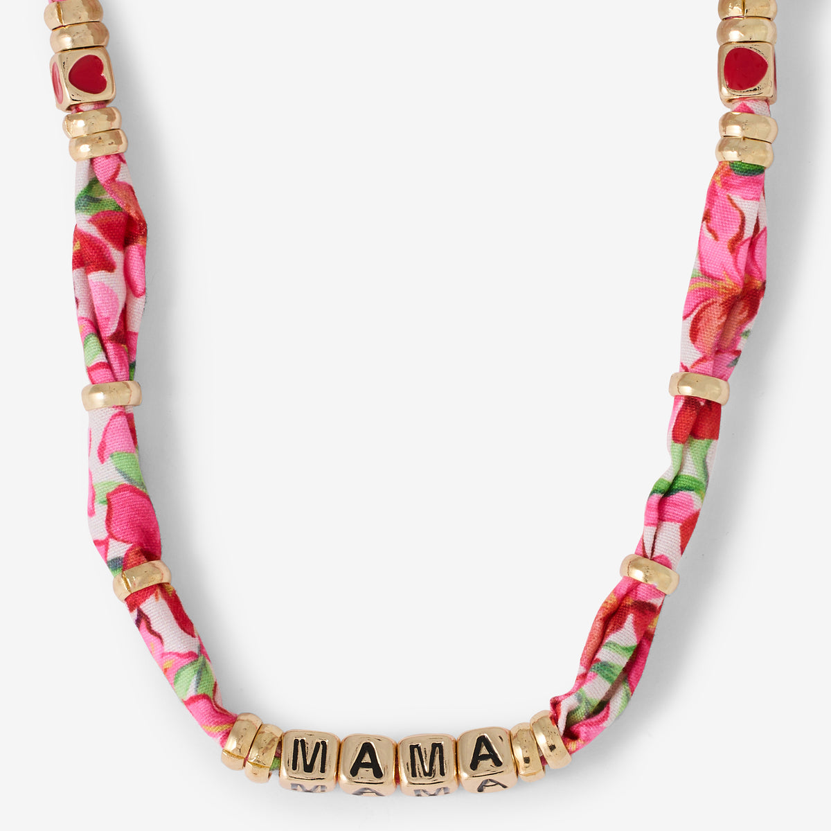 Collier MAMA tissu fleur