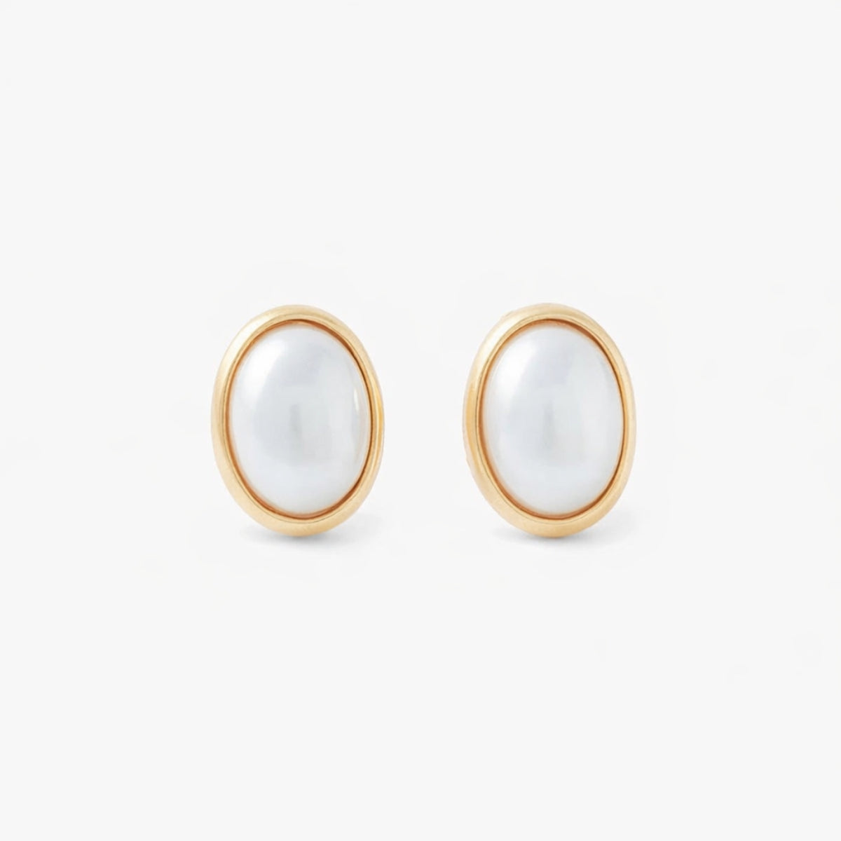 Boucles d'oreilles clips - perles ovales
