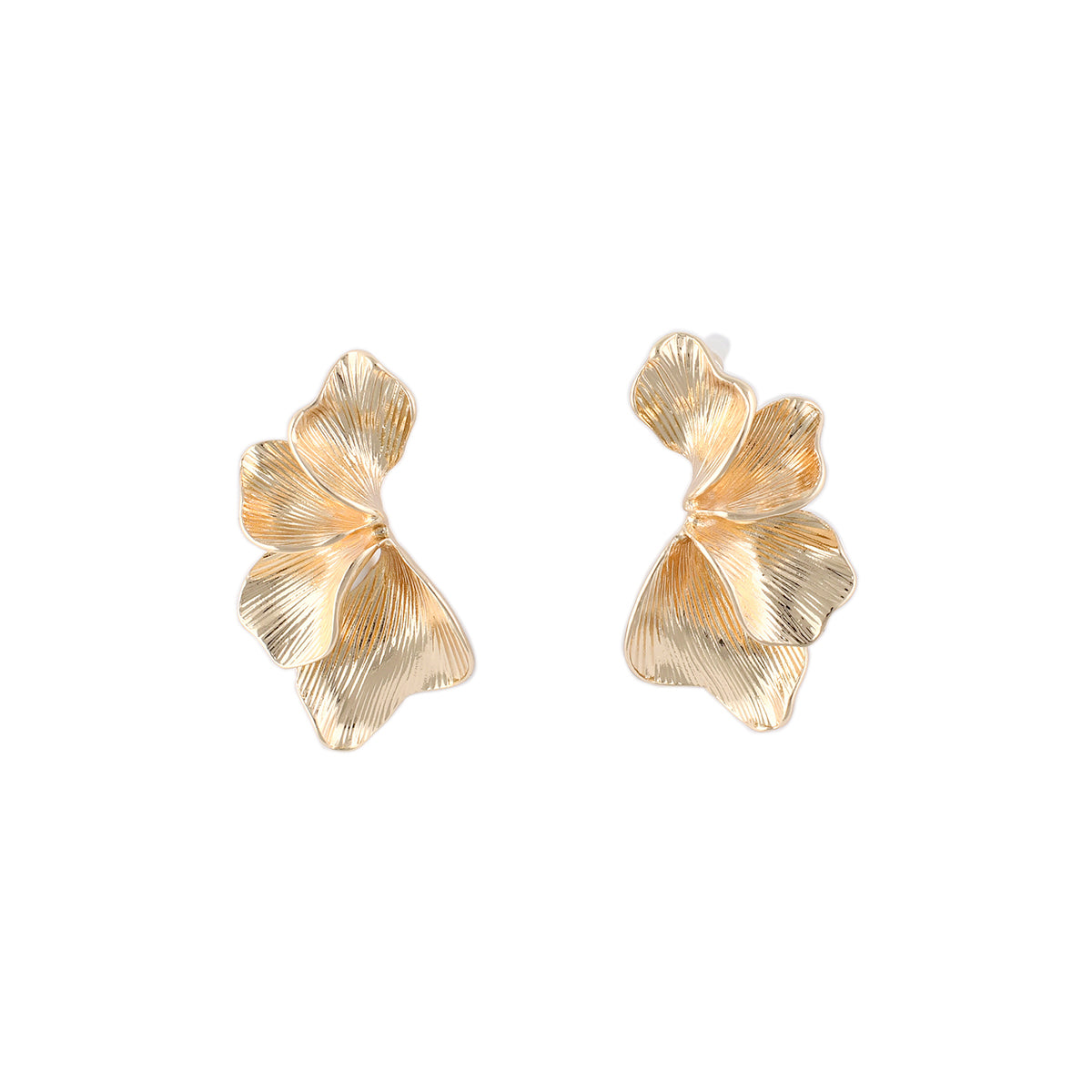 Boucles d'oreilles demi feuilles dorées