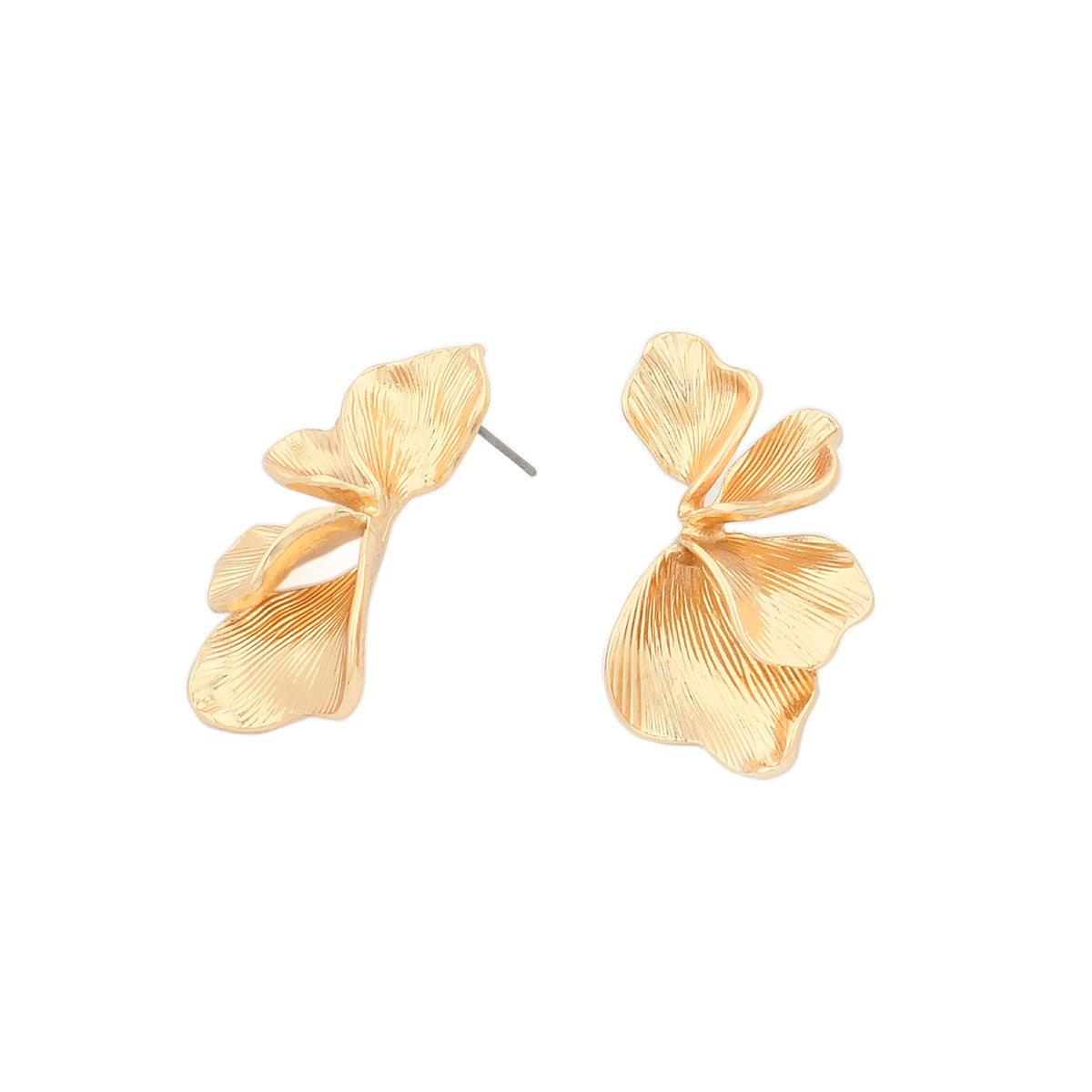 Boucles d'oreilles demi feuilles dorées