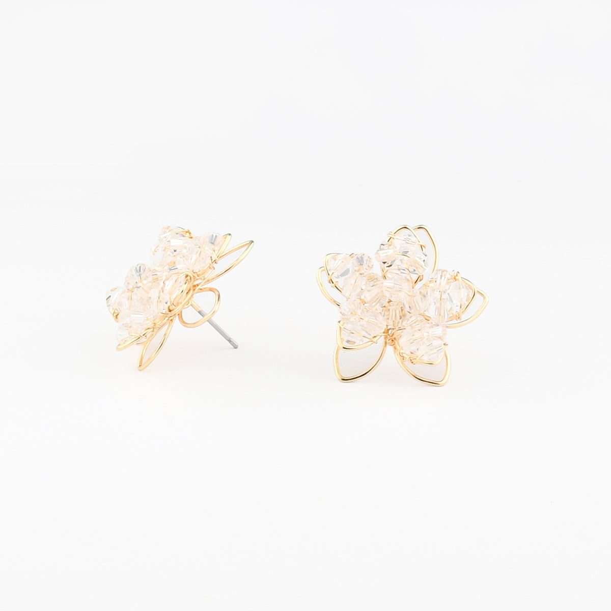 Boucles d'oreilles fleur perles facettées