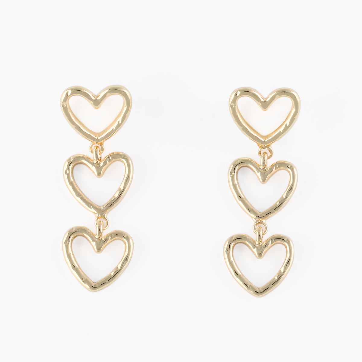 Boucles d'oreilles pendantes 3 cœurs