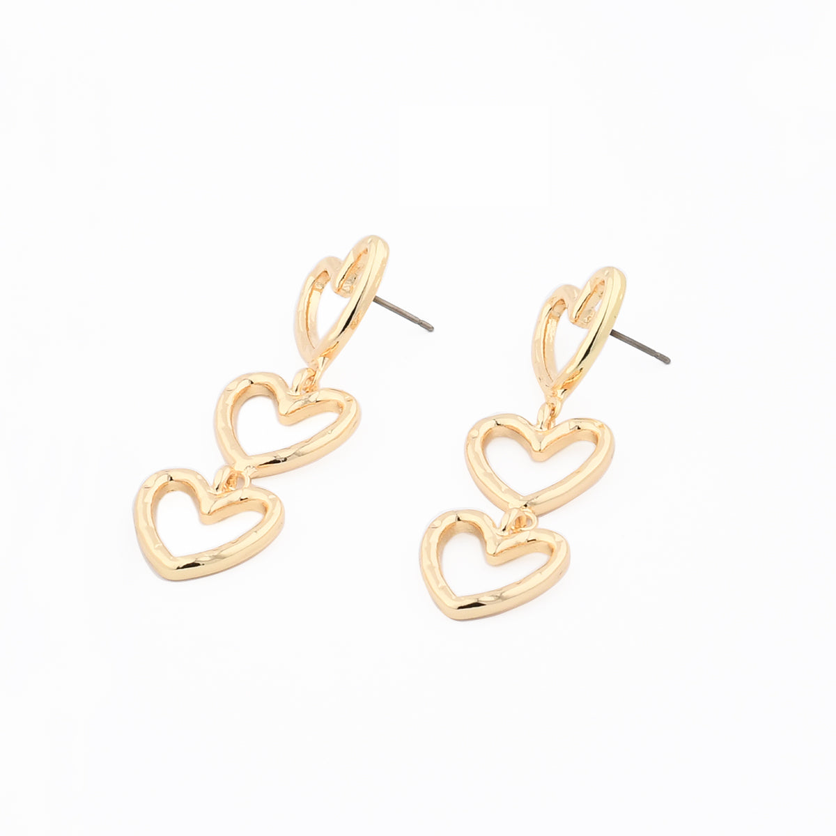 Boucles d'oreilles pendantes 3 cœurs