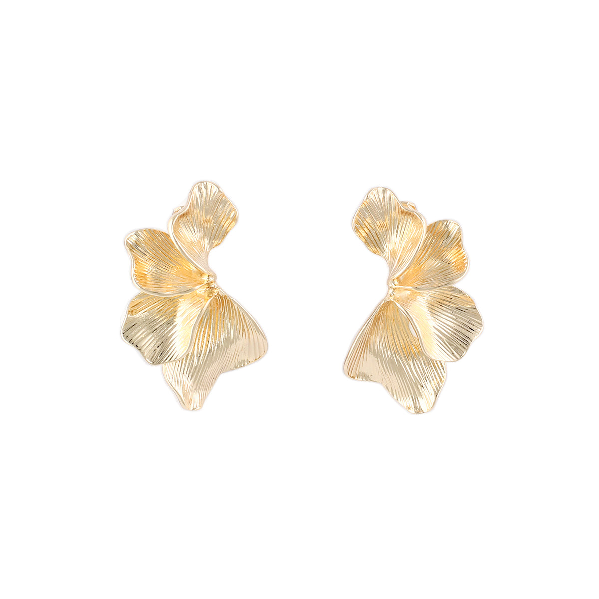 Boucles d'oreilles clip - demi feuilles dorées