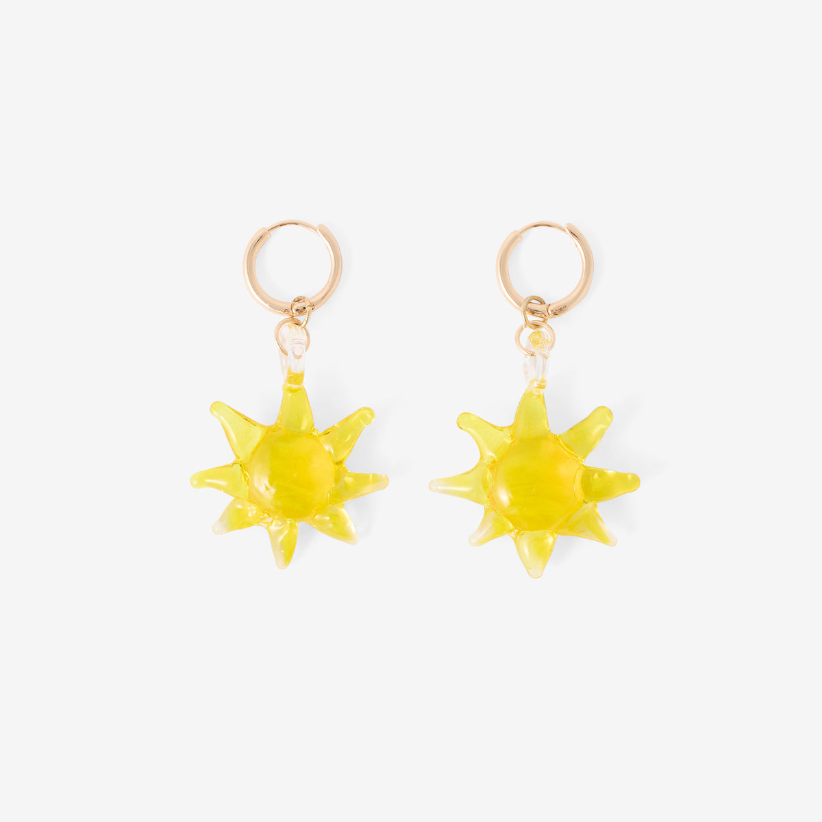 Boucles d'oreilles pendentif soleil jaune