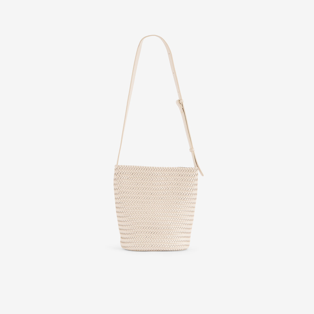 Sac seau tressé écru
