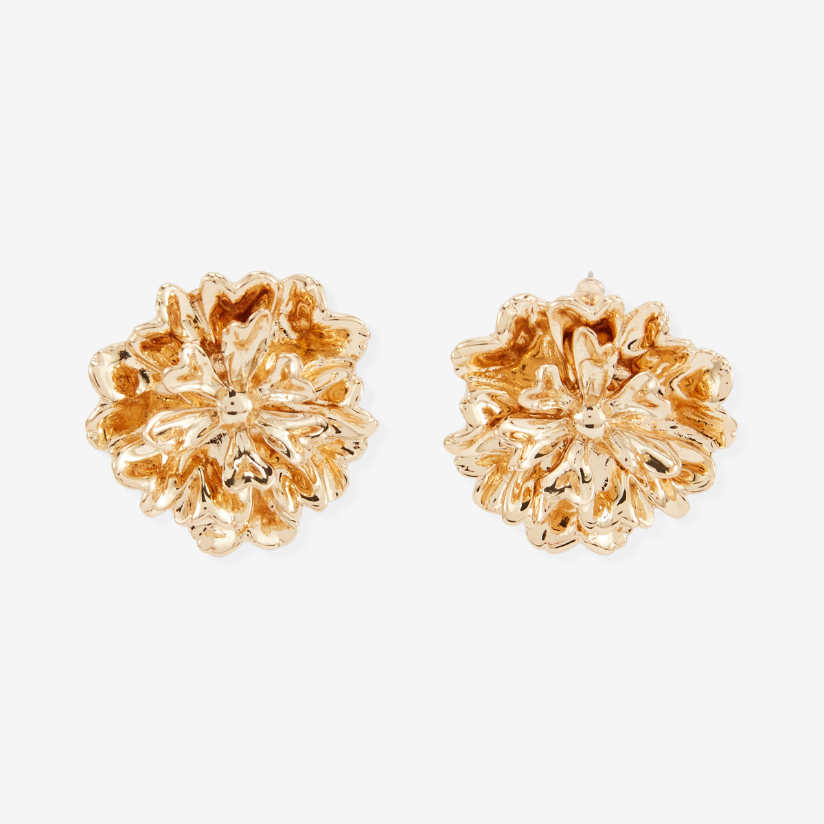 Boucles d'oreilles fleurs dorées