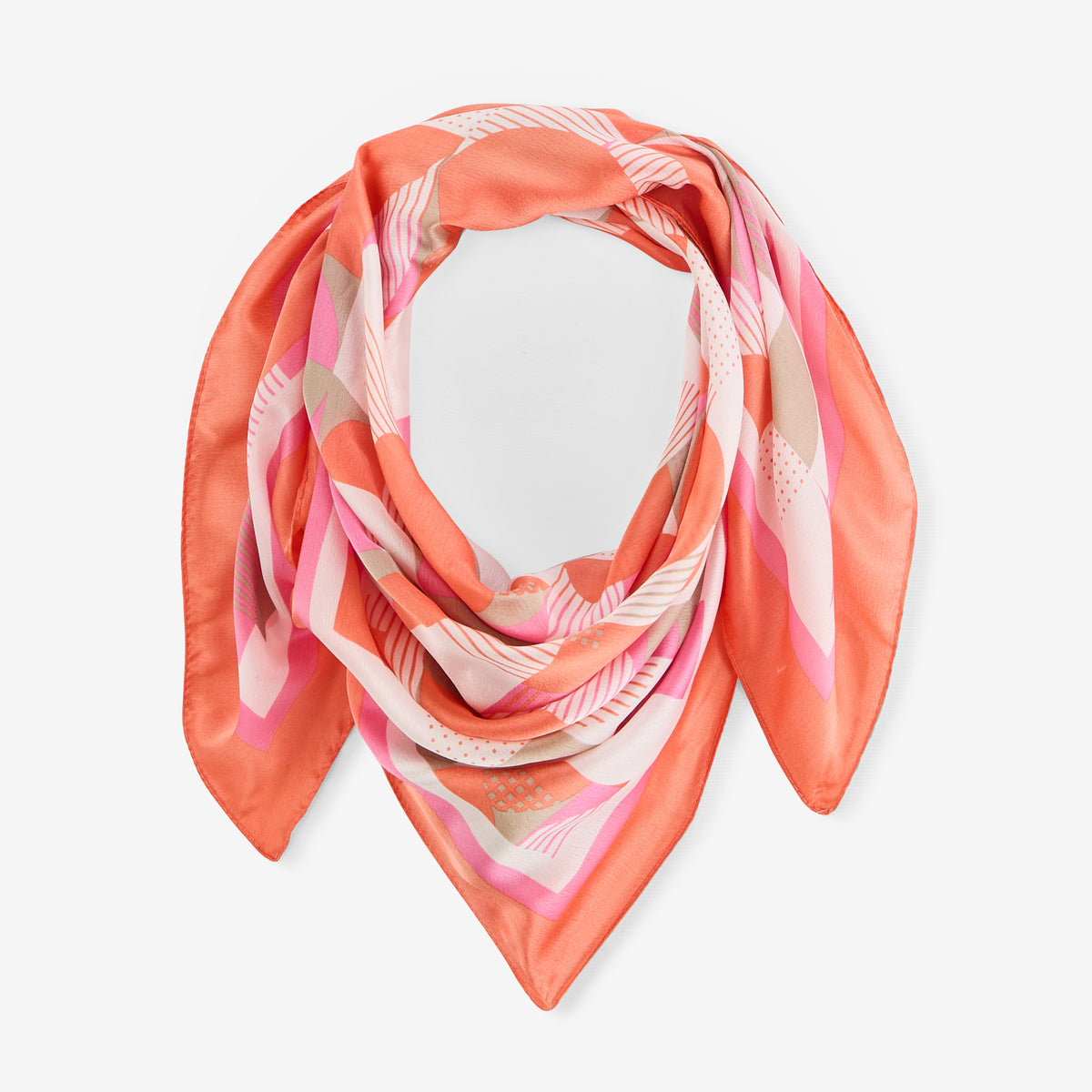 Foulard carré à motif géométrique