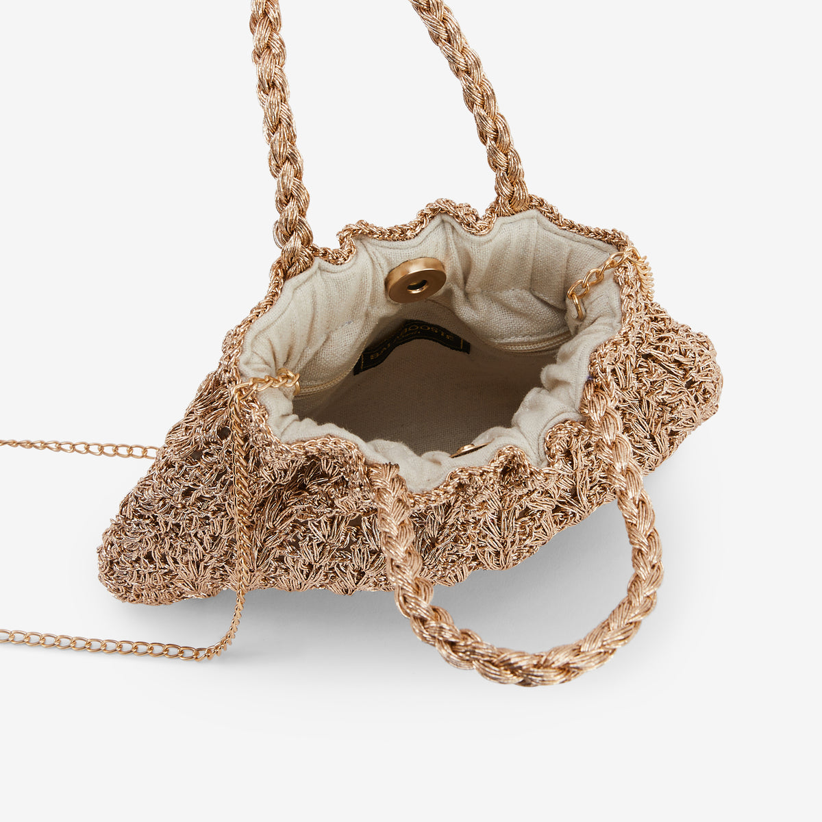 Petit sac bourse porté main doré
