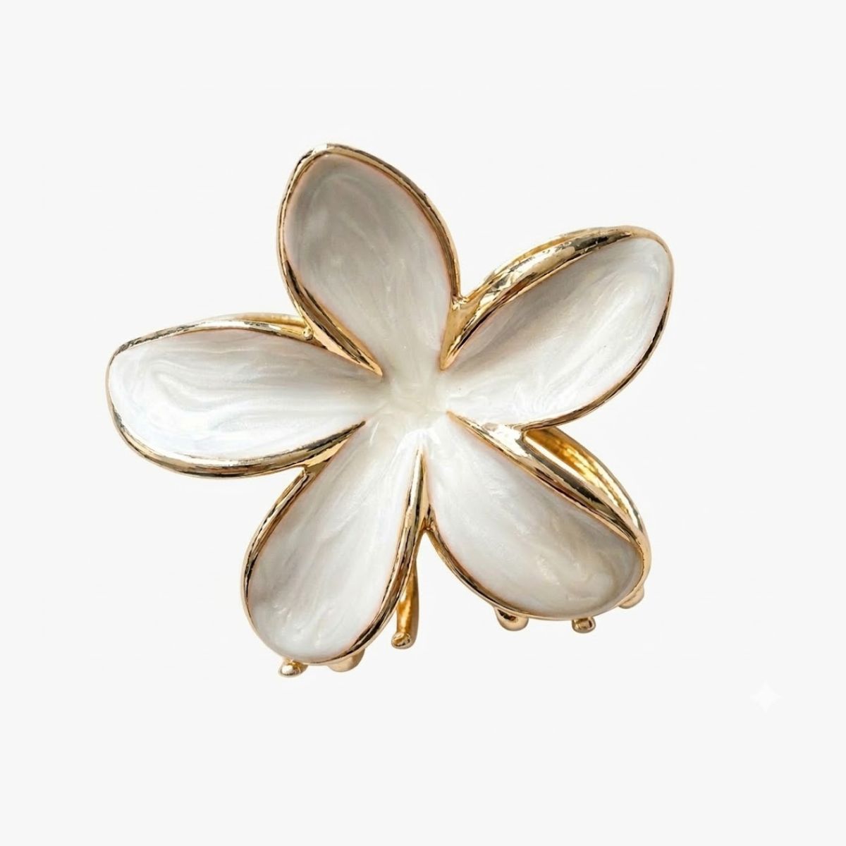 Pince à cheveux fleur ivoire