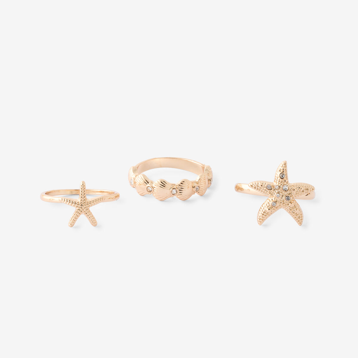 Set de 3 bagues étoiles de mer