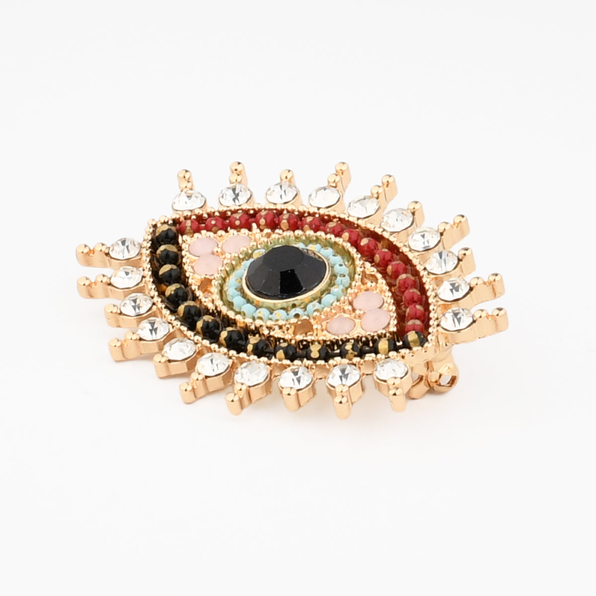 Broche œil multicolore