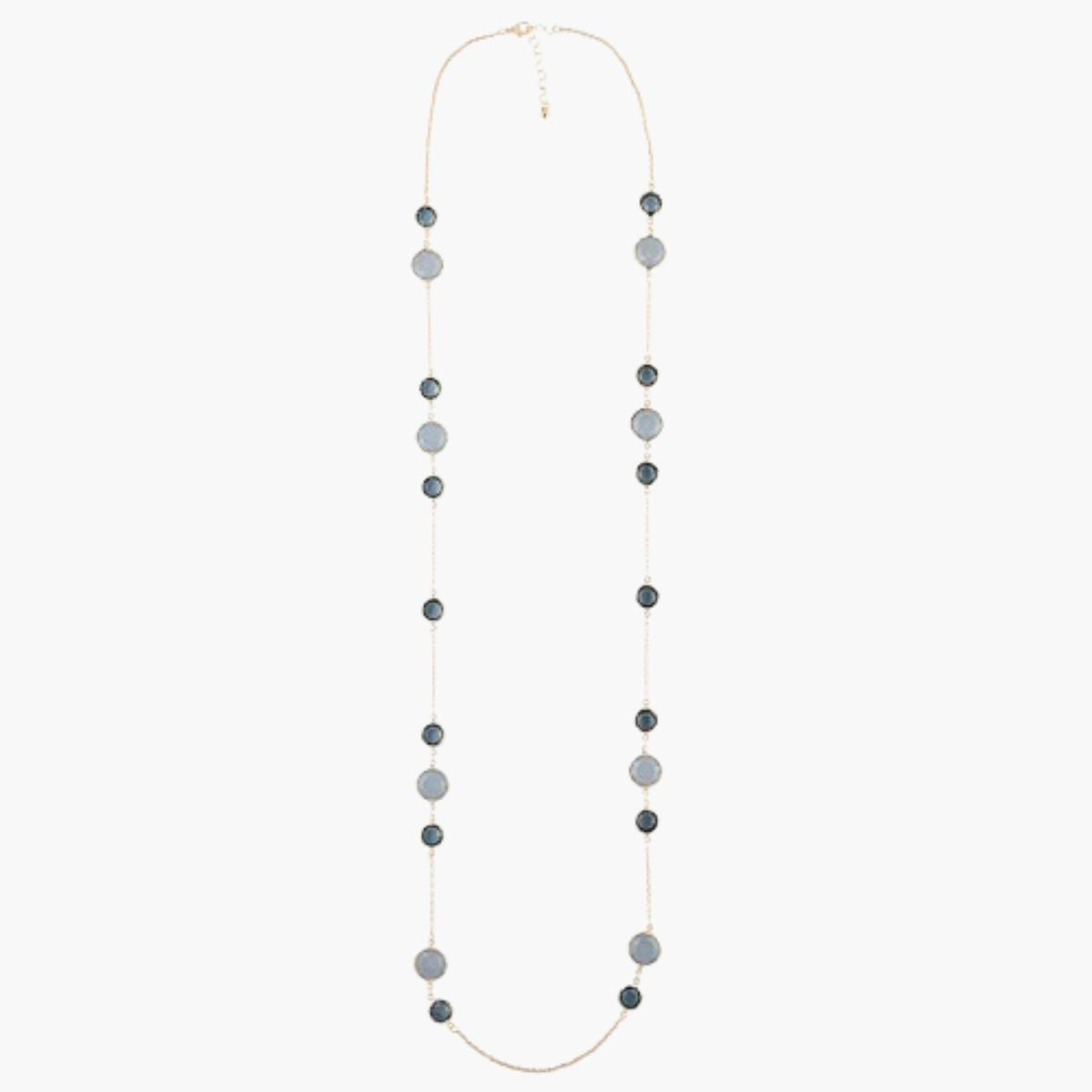 Sautoir perles à facettes vertes