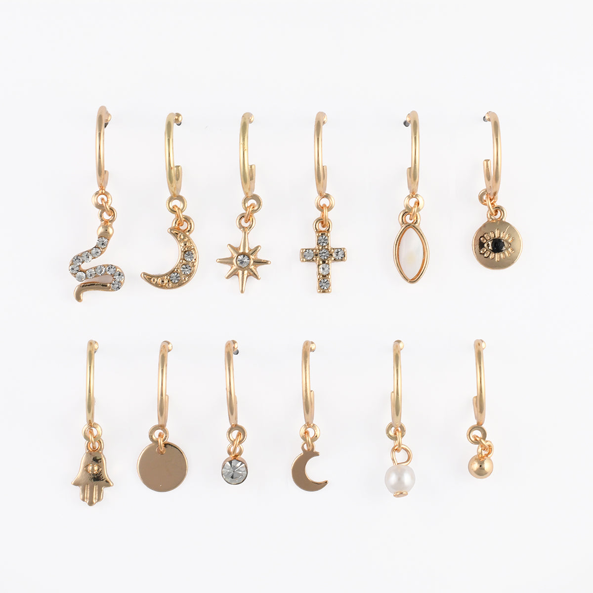 Set x12 petites créoles dépareillées