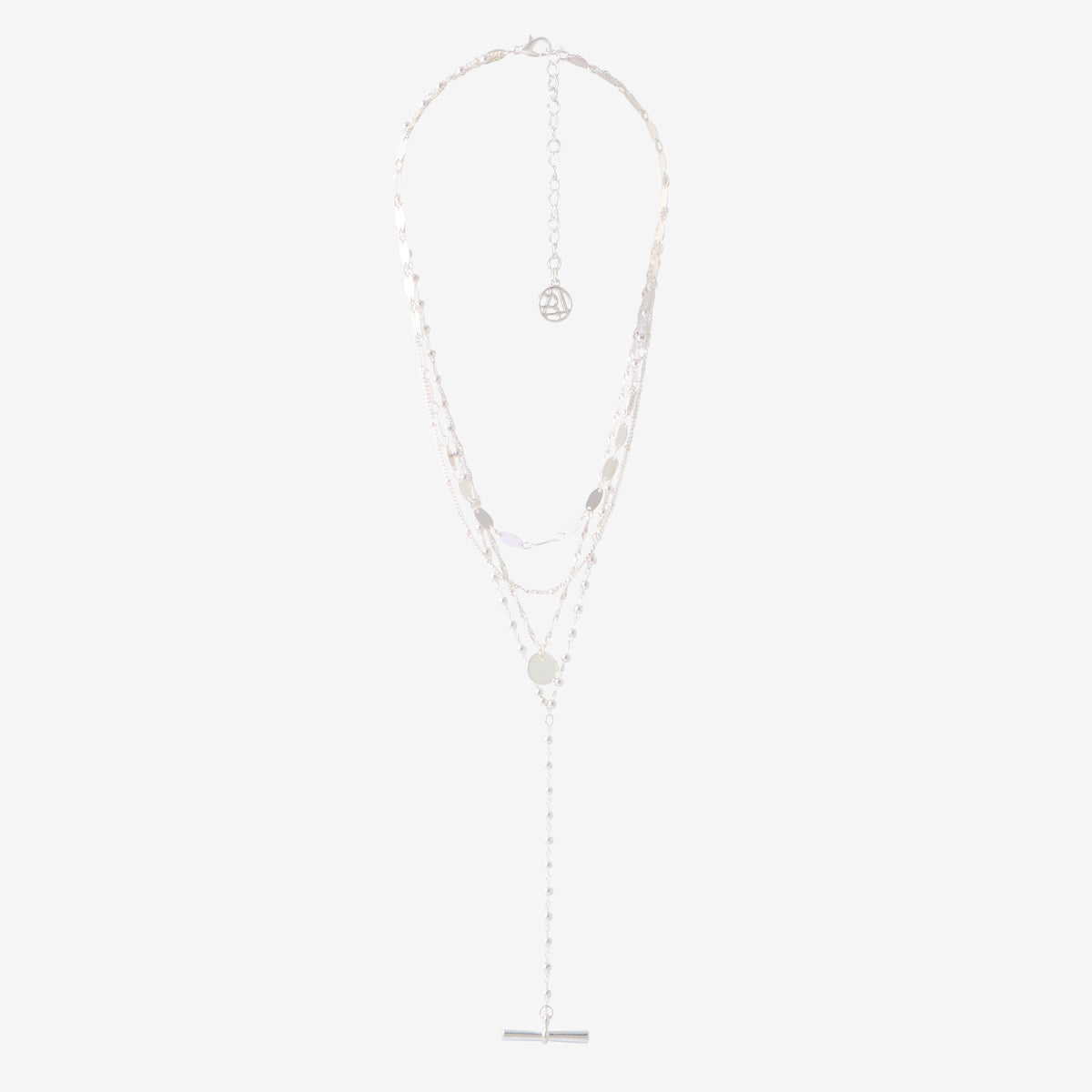 Collier 4 rangs en métal argenté