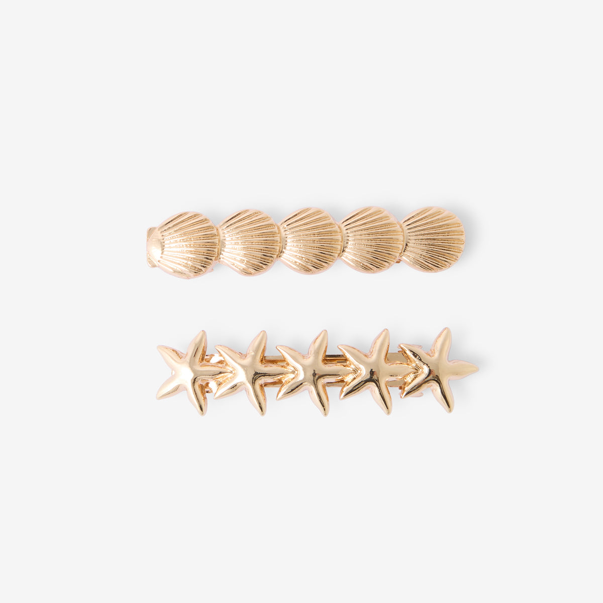 Set de 2 pinces à cheveux étoile de mer et coquillage