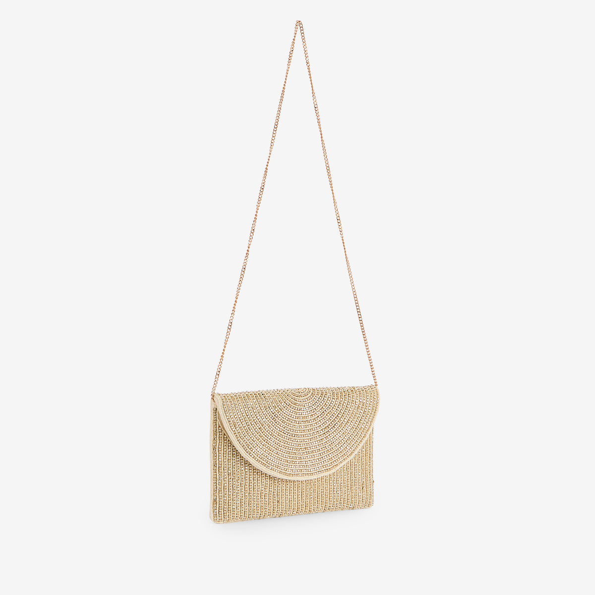 Pochette strassée dorée