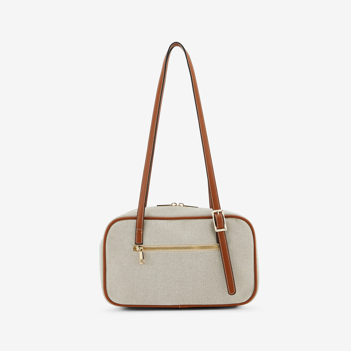 Sac bowling écru et camel