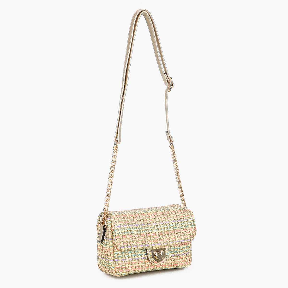 Sac texturé multicolore à bandoulière