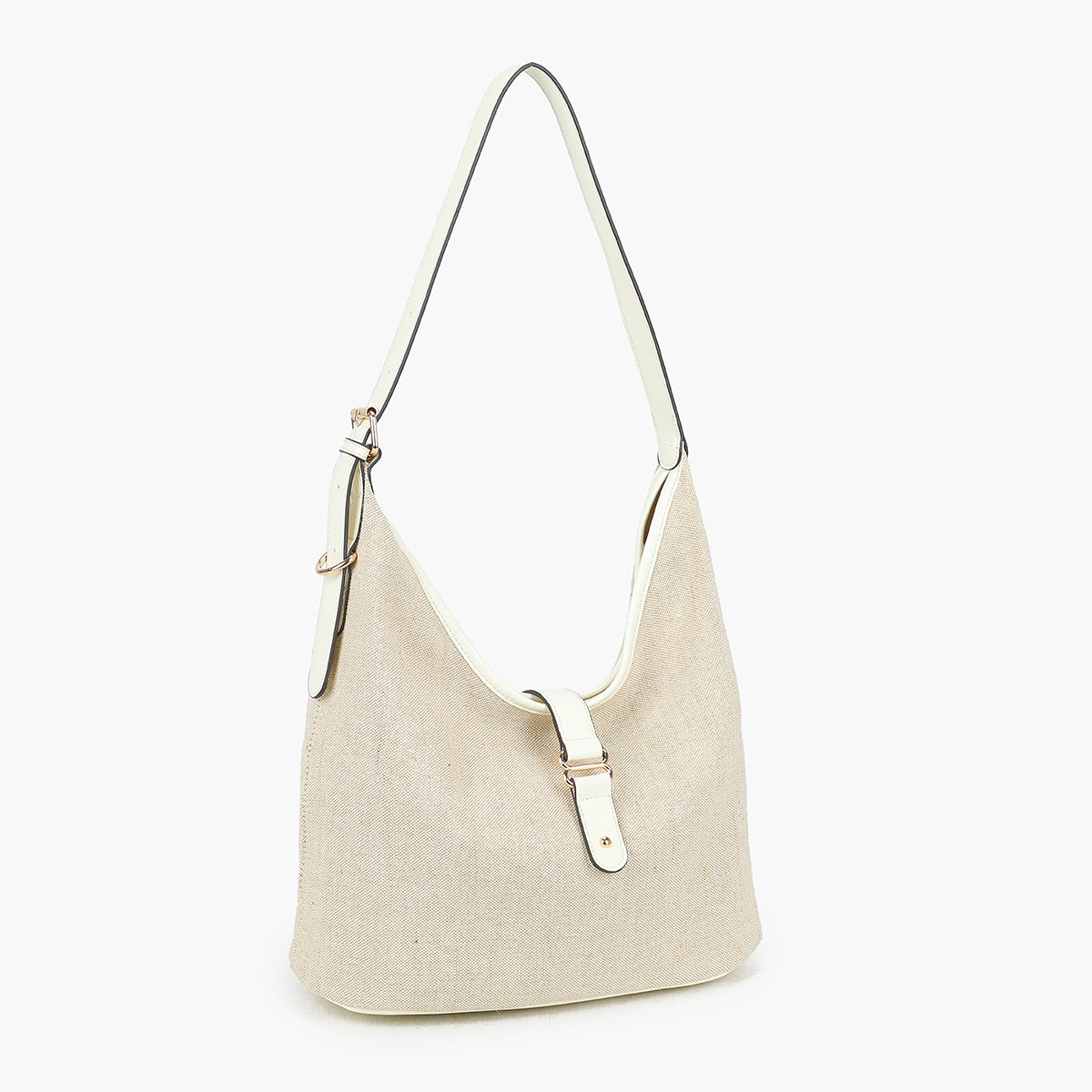 Sac hobo en textile écru