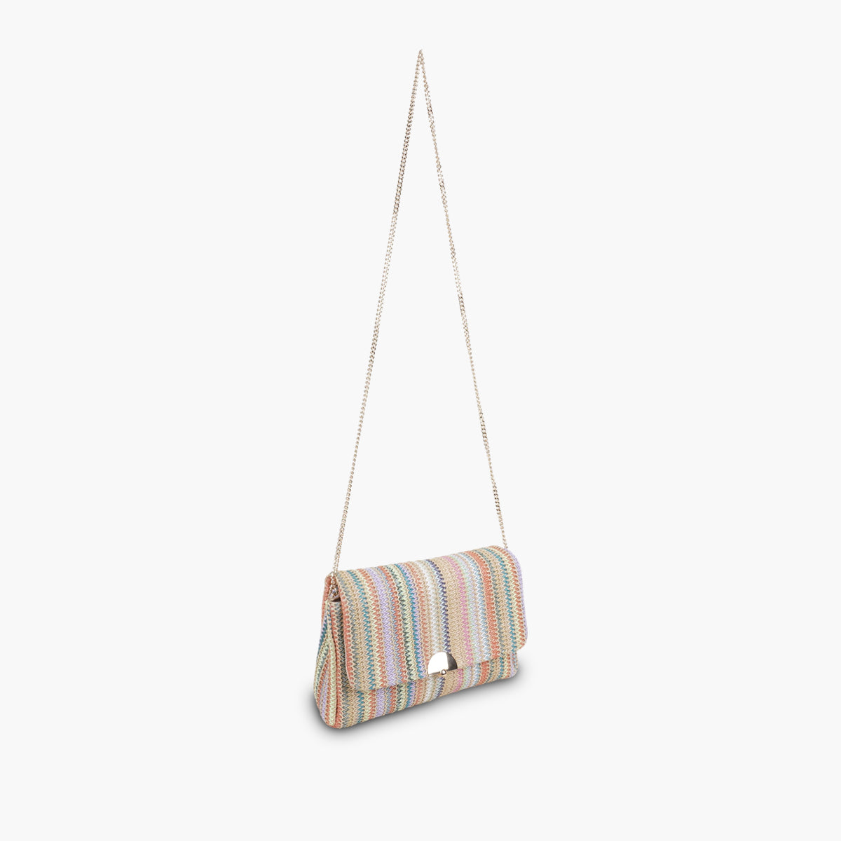 Sac texturé à rayures multicolores