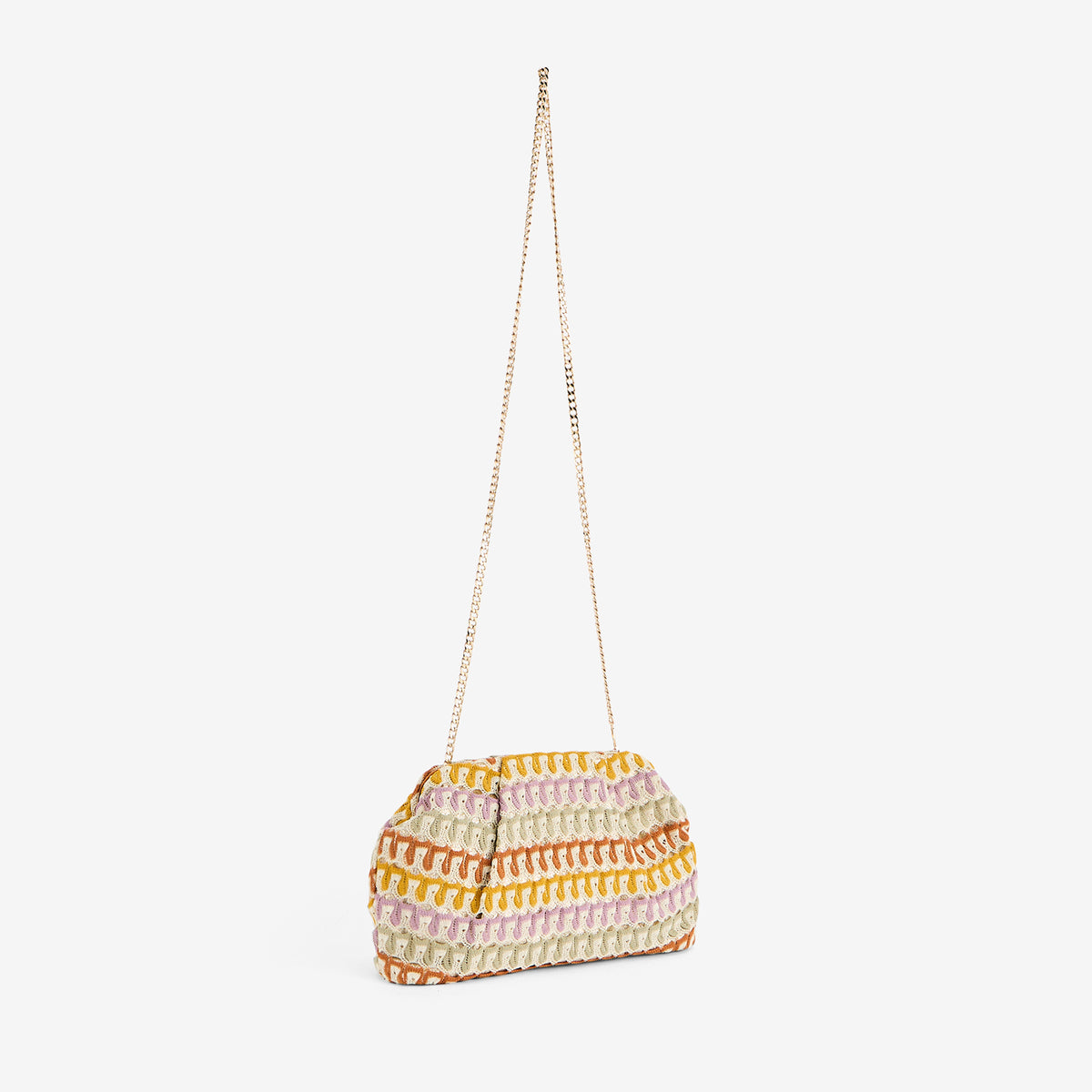 Minaudière textile multicolore
