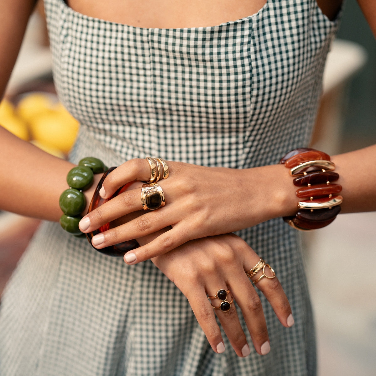 Bague pierre marron