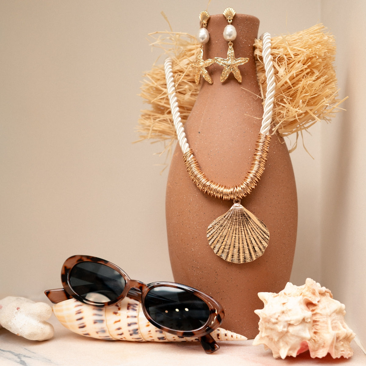 Boucles d'oreilles étoiles de mer dorées