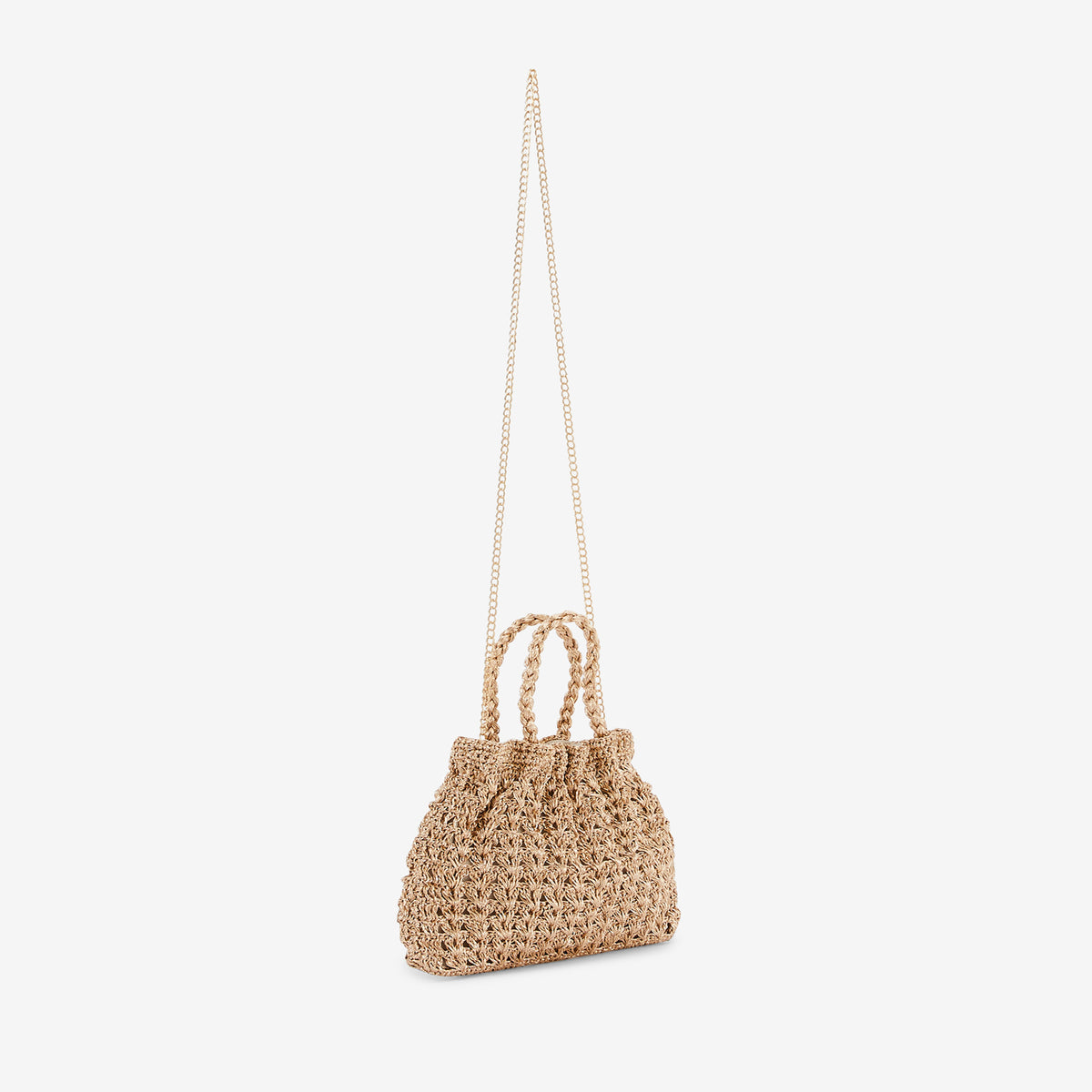 Petit sac bourse porté main doré