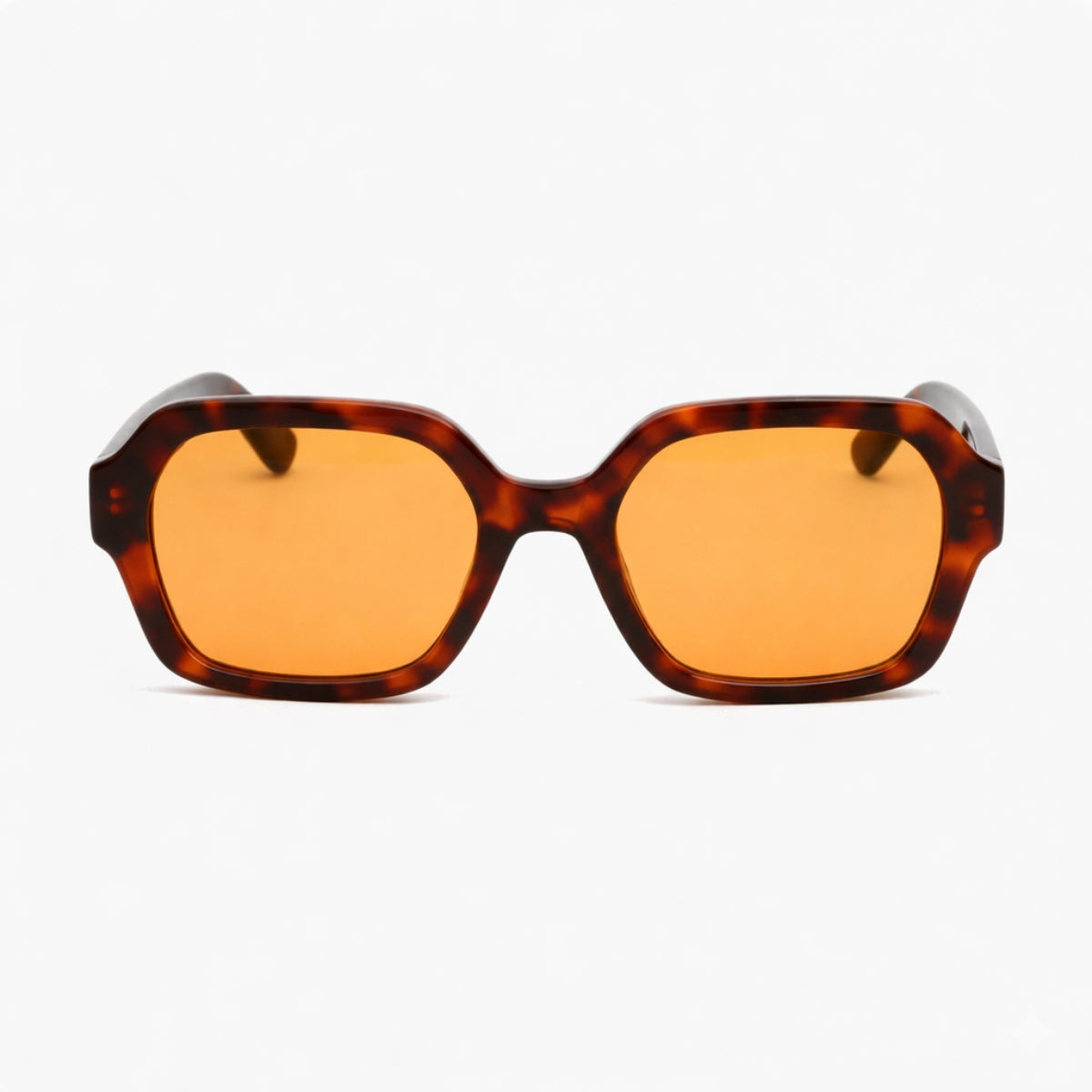Lunettes de soleil écaille marron forme rectangle