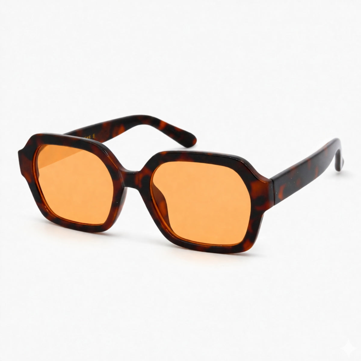 Lunettes de soleil écaille marron forme rectangle