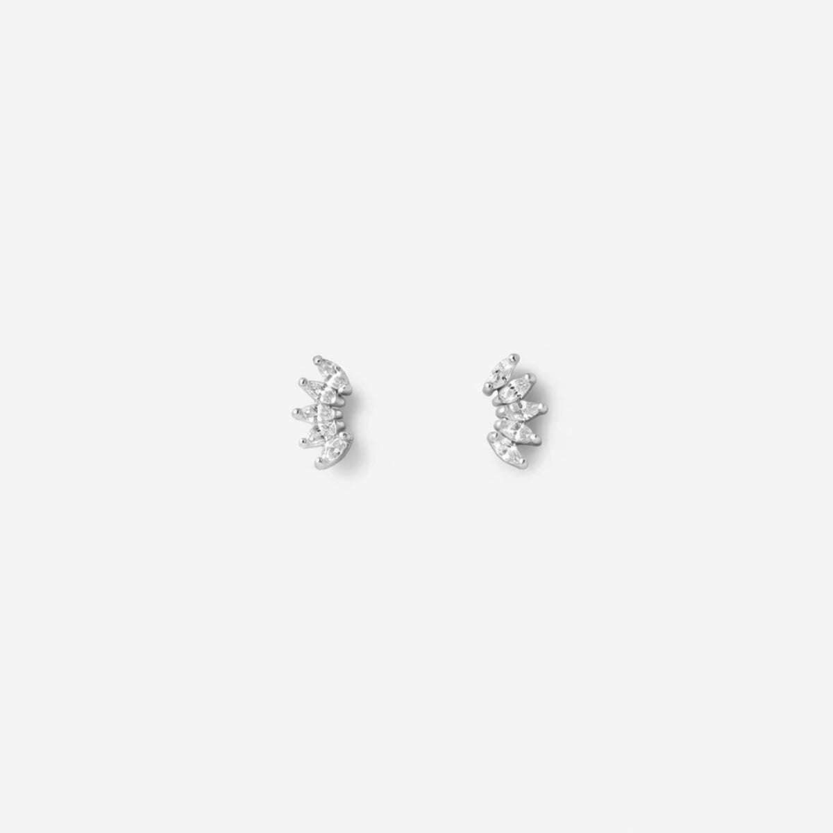 Puces d'oreilles pétales de zircon - argent 925