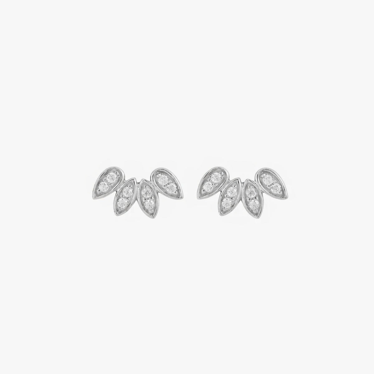 Puces d'oreilles pétales de zircon - argent 925